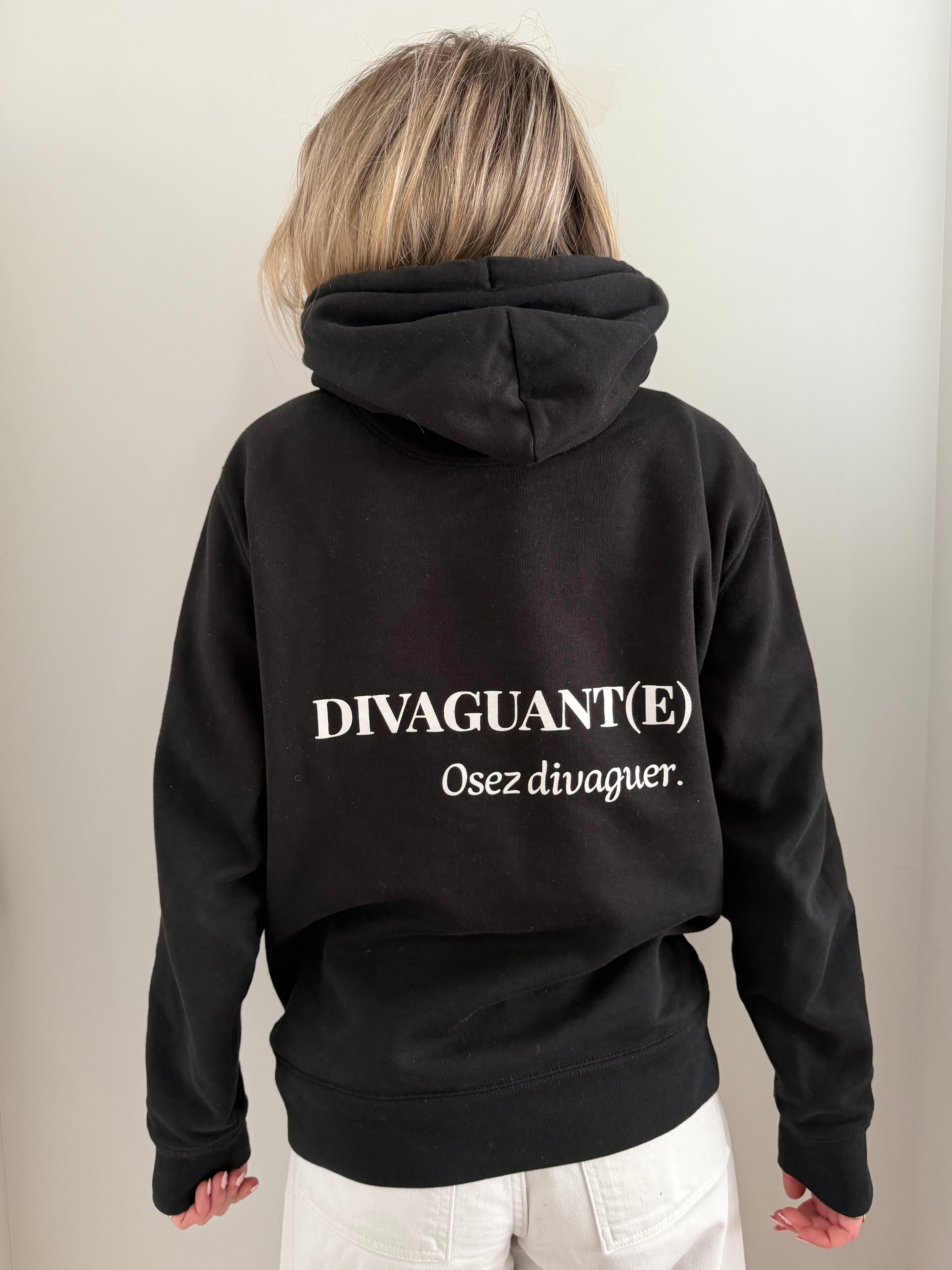 sweat en conton bio recyclé couleur noir dos